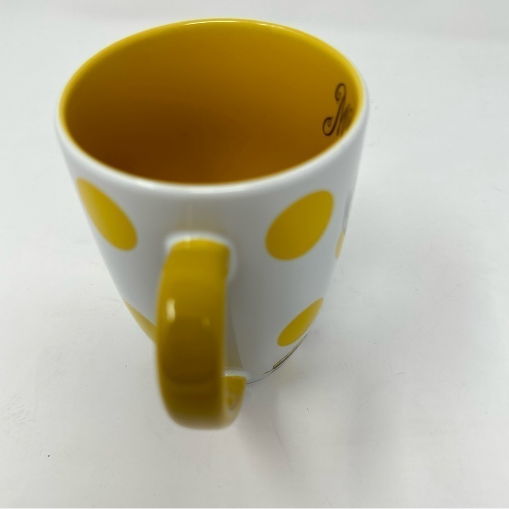 Minnie Mouse Walt Disney Store Yellow Polka Dots Shopping Ceramic Cup Mug pin up - Picture 4 of 7